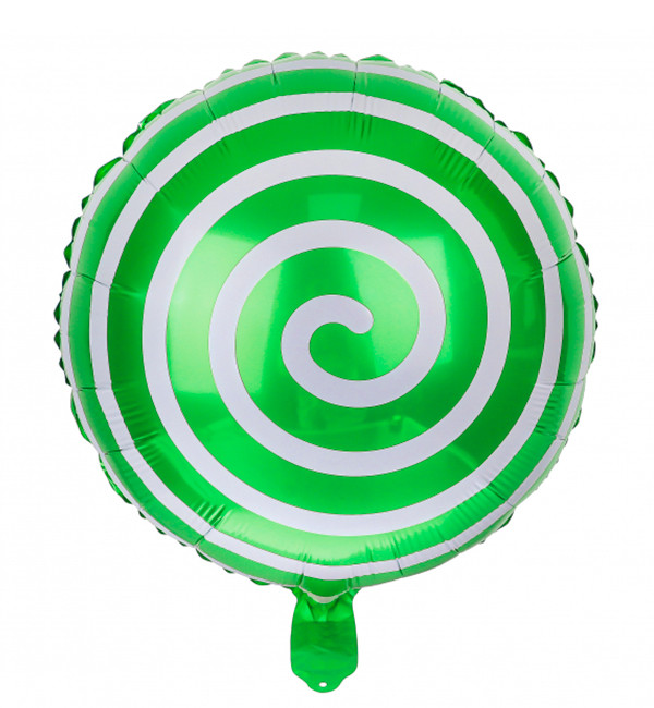 Фольгована кулька "Spiral", Ø - 35 см., колір зелений