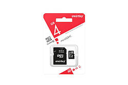 Картка пам'яті Smartbuy MicroSD 4GB Class 10 + SD-adapter