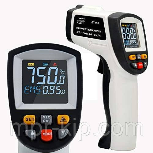 Пірометр Benetech GT750, діапазон виміру від -50ºC до +750ºC, похибка 1,5%