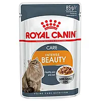 Влажный корм для кошек, шерсть которых требует дополнительного ухода Royal Canin Intense Beauty Gravy 85 г.