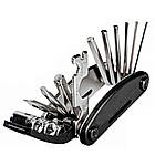 Велосипедний мультитул 15 в 1 / Кишеньковий набір інструментів для велосипеда, фото 3