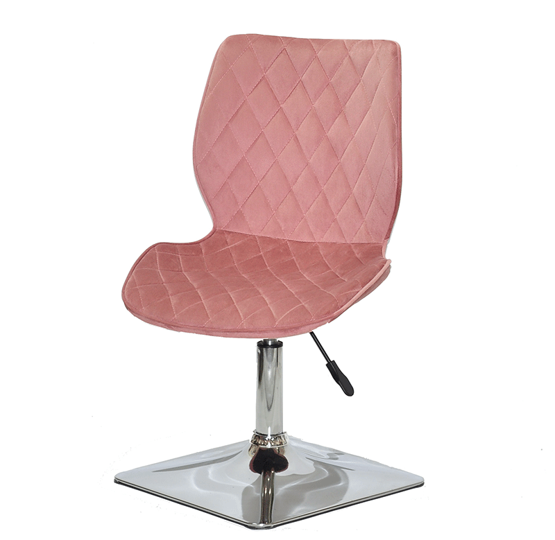 Стілець Toni 4CH-Base теракотовий 1018 оксамит на хромованій квадратній опорі з регулюванням висоти сидіння, фото 1