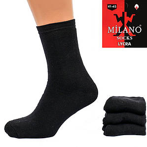 Шкарпетки чоловічі махрові чорні Milano AM001-17. Упаковка 12 пар. Розмір 41-45