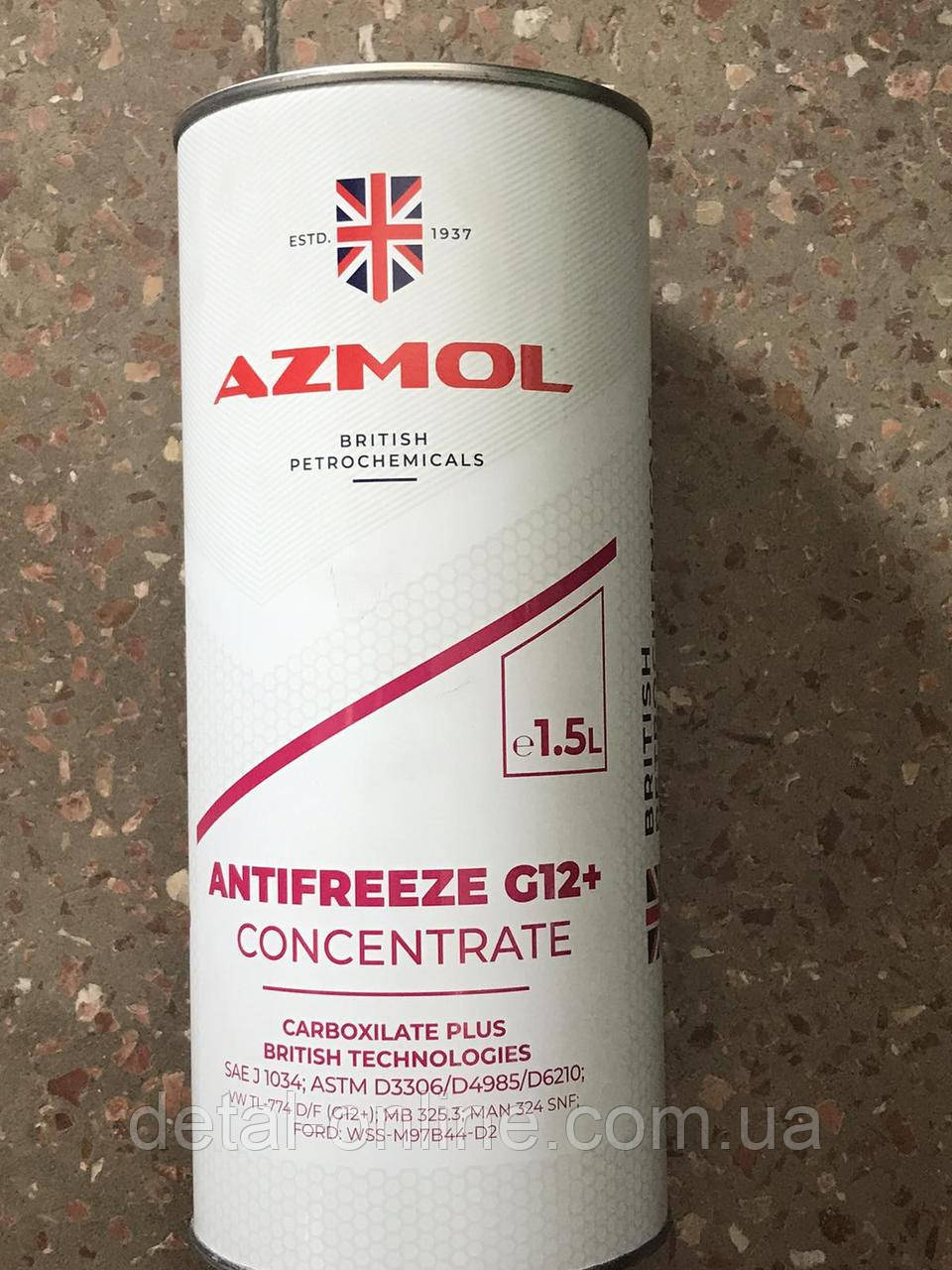 Концентрат антифризу AZMOL Antifreeze G12+ G-12 Plus (кан. мет. 1,5л/1,65кг) червоний