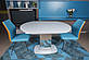 Розкладний стіл Nicolas Houston 130-190х105см білий з матовою скляною стільницею на одній ніжці, фото 2
