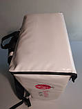Вузький каркасний рюкзак для доставки суші, їжі, напоїв верхнє завантаження на липучках. ПВХ, фото 7