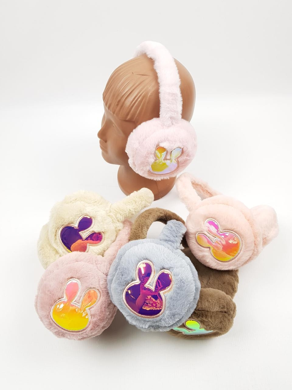 Дитячі хутряні навушники для дівчаток оптом, фото 1