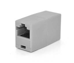 З'єднувач RJ45 8P8C мама/мама RJ45 для з'єднання кабелю, сірий
