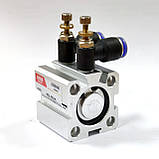 Пневмоциліндр подачі кромки SDA 20х15 кромкооблицювального верстата HOLZ T-503 (34х34 мм), фото 5