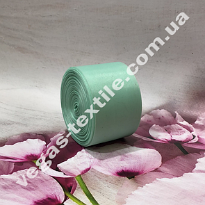 Шовкова стрічка 5 см М'ятний (моток 50 м)