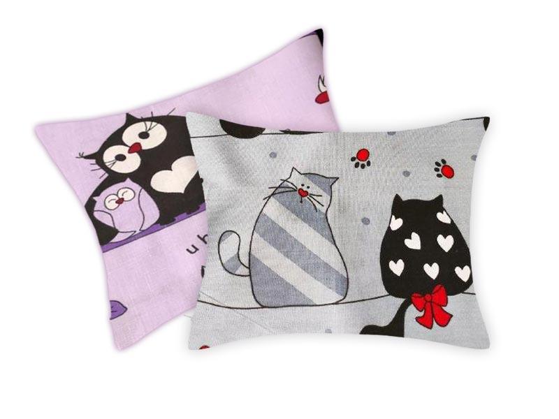 Наволочка (Бязь) "Котики" | 70х70 від 2х шт., фото 1