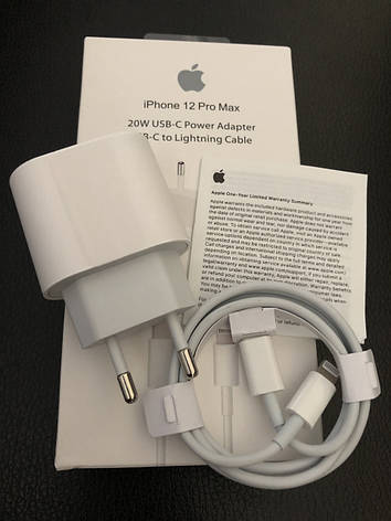 Зарядка швидка для iPhone 20W USB-C + Кабель Type-C на Lightning, фото 2