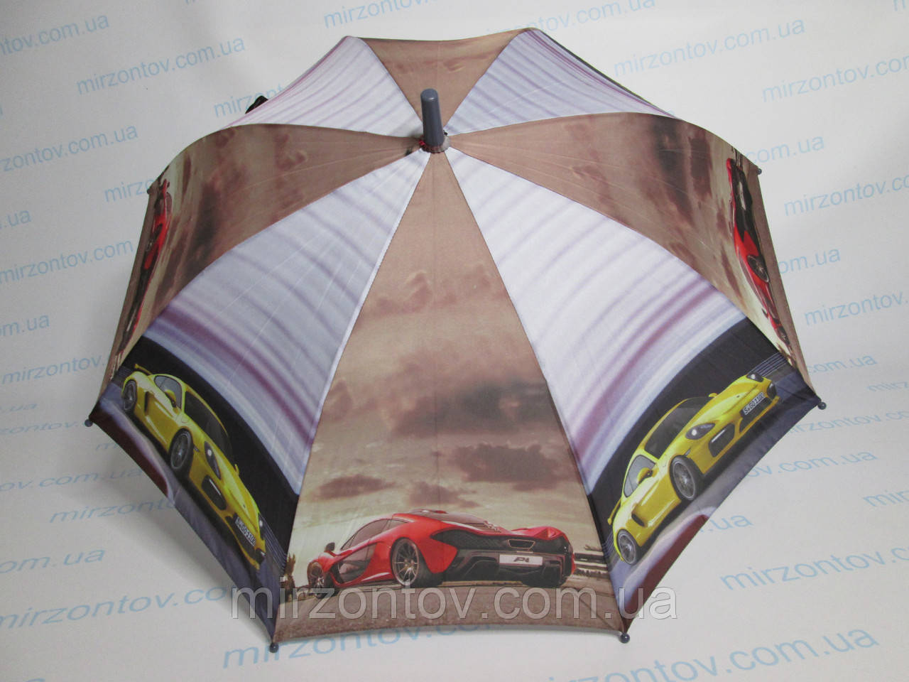 Подростковый зонт для мальчиков с машинками 5 - 10 лет - фото 1 - id-p1468340023