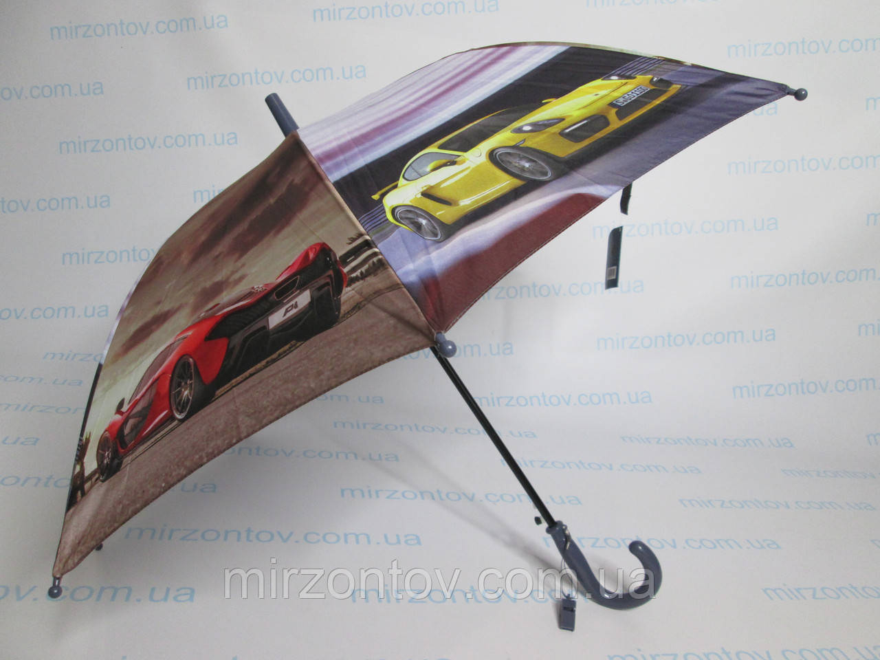 Подростковый зонт для мальчиков с машинками 5 - 10 лет - фото 2 - id-p1468340023