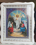 Аналойна ікона Різдво Христове двунадесяті свята у фігурному білому кіоті, розмір 52×42, лік 30*40,26 сюжетів., фото 4
