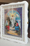 Аналойна ікона Різдво Христове двунадесяті свята у фігурному білому кіоті, розмір 52×42, лік 30*40,26 сюжетів., фото 3