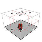 Лазерний рівень Zokoun RT-22 5 ліній 6 точок нівелір Червоні лінії, фото 4