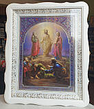 Аналойна ікона Святий Миколай Чудотворець у фігурному білому кіоті, що відкривається,розмір 52×42,лик 30*40,26, фото 9