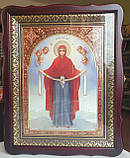 Аналойна ікона Воскресіння Христове у фігурному  білому кіоті, розмір 52×42, лік 30*40,26 сюжетів., фото 4