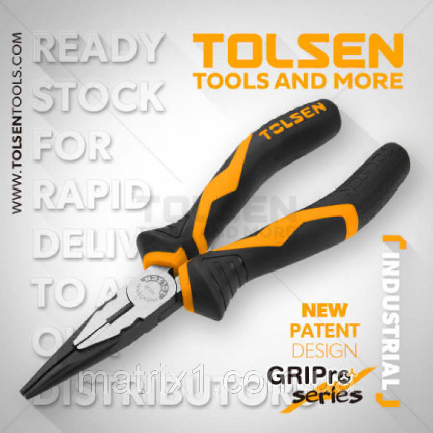 Довгогубці серія ПРОФІ 200 мм GRIPro TOLSEN
