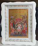 Аналойна ікона , Різдво Христове, двонадесяті свята в білому фігурному кіоті, розмір кіота 32*42, сюжет 20×30, фото 7