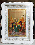Аналойна ікона , Різдво Христове, двонадесяті свята в білому фігурному кіоті, розмір кіота 32*42, сюжет 20×30, фото 3