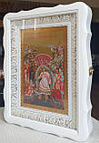 Аналойна ікона , Різдво Христове, двонадесяті свята в білому фігурному кіоті, розмір кіота 32*42, сюжет 20×30, фото 8