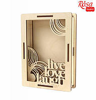 3D рамка для фото „Live, Love, Laugh“, фанера, 18х13см, ROSA TALENT