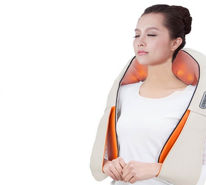 Роликовый массажёр для спины и шеи Massager of neck kneading Массажер для тела Шейный массажер - фото 3 - id-p1065592169