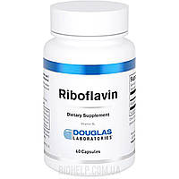 Рибофлавін, B-2, Riboflavin B-2, Douglas Laboratories, 60 капсул. Годен до конца 06/2024 года.