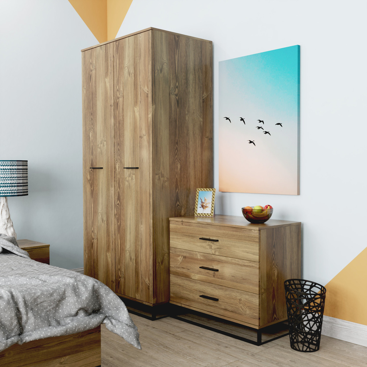 Шафа Art in Head Asсet 900x2000x590 Дуб Бароко бурштиновий Безкштовна Доставка, фото 1