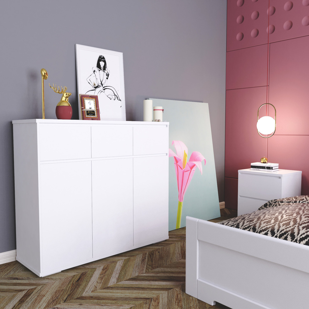 Комод Art in Head 3x3 Light 1038x1200x420 Білий діамант Безкоштовна Доставка