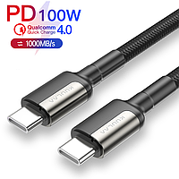 Кабель USB Type-C to Type-C (2 м) PD 100W + QC 4.0 провод для быстрой зарядки телефона смартфона ноутбука