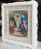 Аналойна ікона Богородиця Покров у фігурному кіоті, що відкривається, розмір кіота 31*35,лик 20*24, 26 сюжетів, фото 7