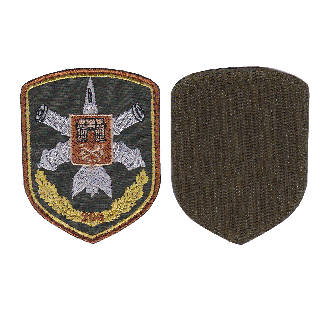 Шеврон військовий / армійський, 208 зенітно ракетна бригада ЗС ППО, на липучці, на оливці, ЗСУ. 10 см * 8 см