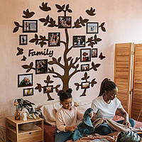 Семейное дерево, рамки для фото, фотографий «Tree With Butterflies» /Фоторамка / Семейная рамка - Темный орех