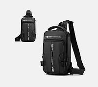 Мужской спортивный рюкзак с USB выходом Haoshuai Сумка через плечо Слинг