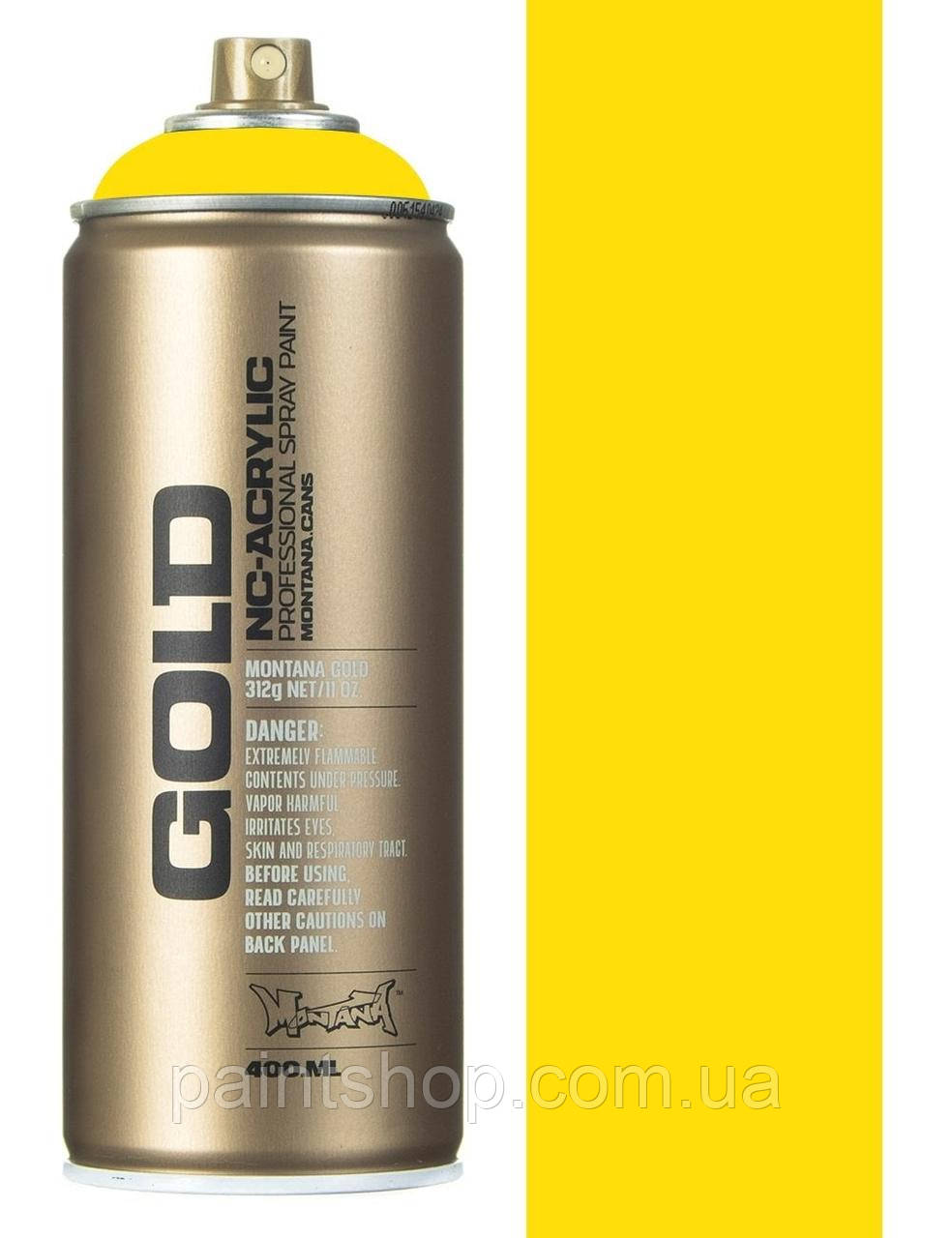 Аерозольна фарба Montana Gold S1000 Shock Yellow Light (Жовтий) 400 мл