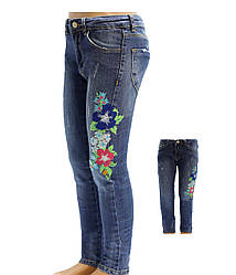 Джинси для дівчинки з вишивкою (квіти), E&H