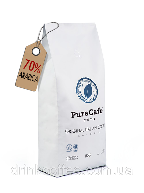 Кофе PureCafe Crema зерно 70% Арабики 30% Робусты Италия 1кг - фото 2 - id-p377147735