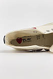 Чоловічі / жіночі кеди Converse Beige x Comme Des Garçons Play, унісекс бежеві кеди конверс, фото 6