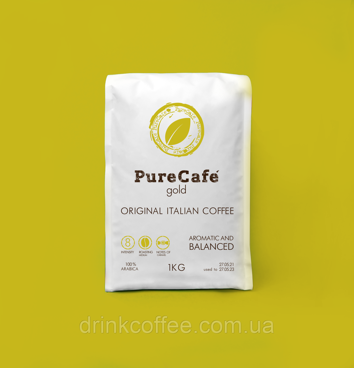 Кофе PureCafe Gold зерно 100% Арабики Италия 1кг - фото 1 - id-p377187284