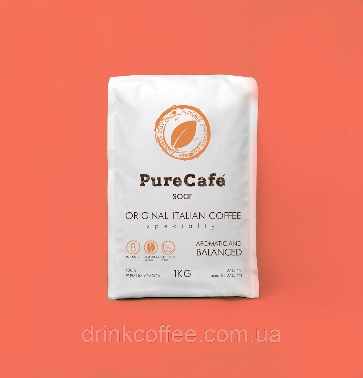 Кава PureCafe Soar преміум зерно 100% Арабіки Італія 1кг, фото 1