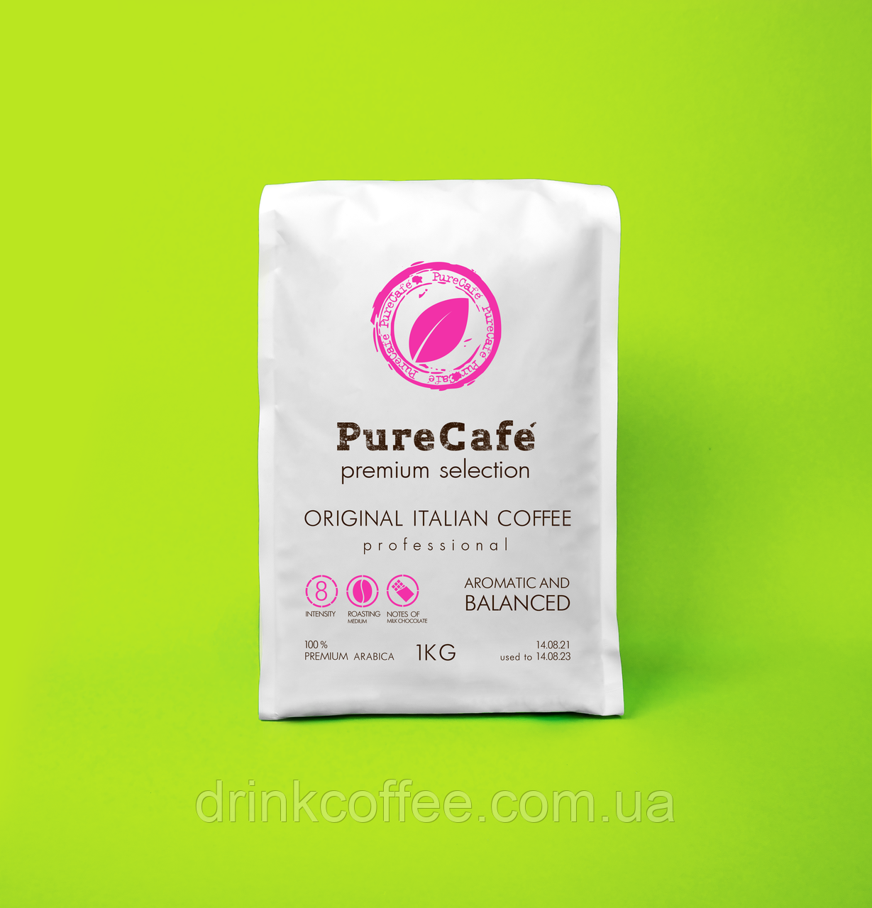 Кофе PureCafe Premium selection премиум зерно 100% Арабики Италия 1кг - фото 1 - id-p1468410164