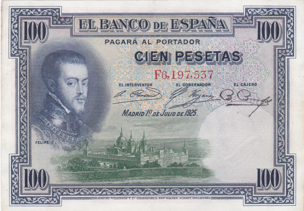 Іспанія 100 песет 1925 рік UNC No112