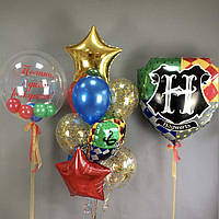 Композиція з гелієвих кульок для дитини "З Днем Народження - Гаррі Поттер"