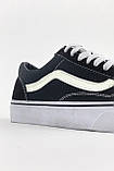 Чоловічі / жіночі кеди Vans Old Skool Black Glow In Dark, чорно-білі унісекс кеди ванс олд скул чорні кросівки, фото 6