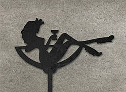 Дерев'яний топпер "Дівчина в бокалі"