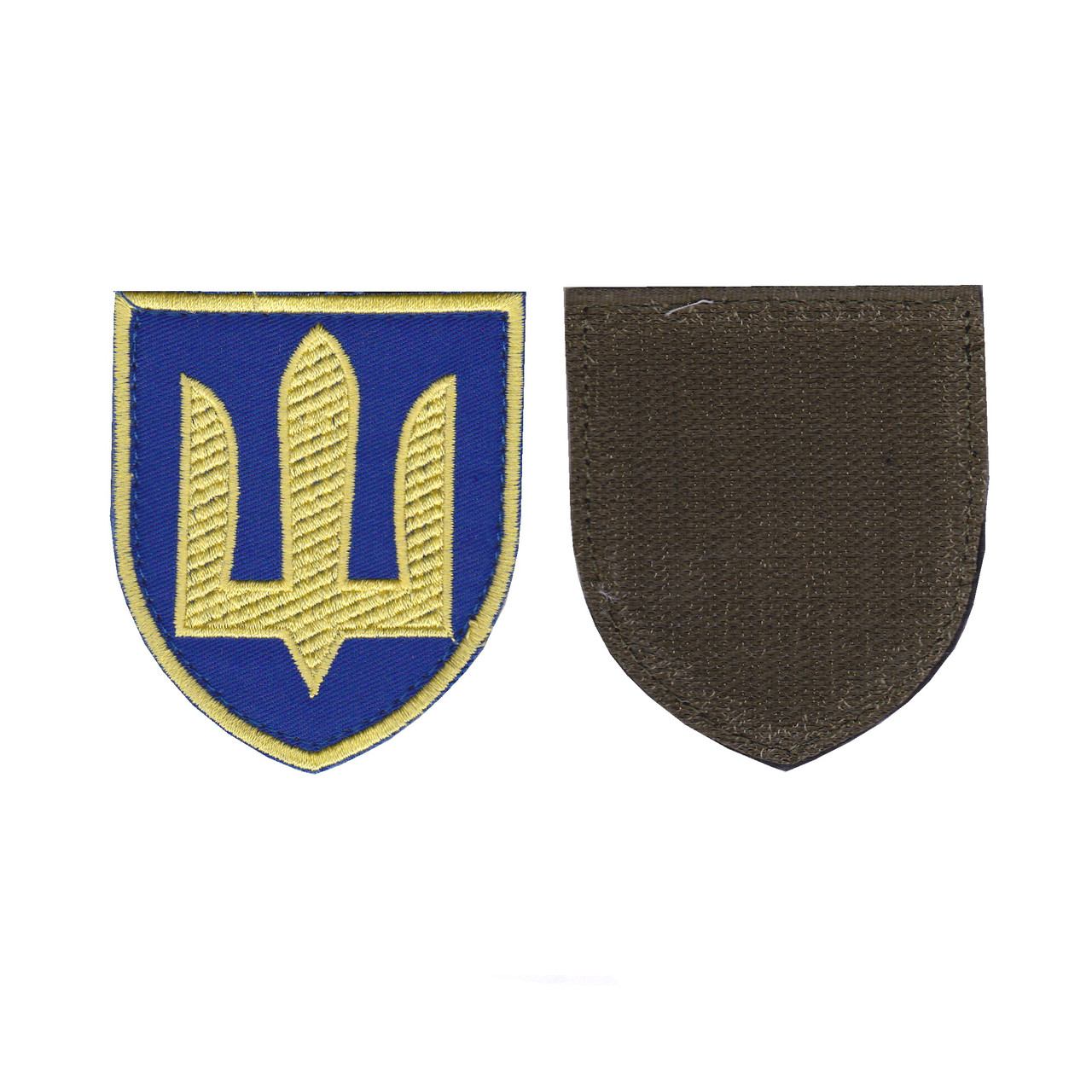 Шеврон військовий / армійський, тризуб Апарат Головнокомандувача, на синьому фоні, ЗСУ. 8 см * 7 см