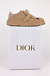 Жіночі кросівки Dior ID Beige, бежеві шкіряні кеди діор ід айді, фото 2